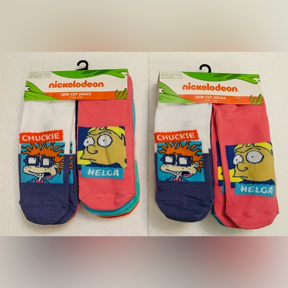 2 Packs of Nickelodeon Women's Low-Cut Socks, 10-Pack, Shoe Size 4-10 Rugrats - Picture 1 of 4
